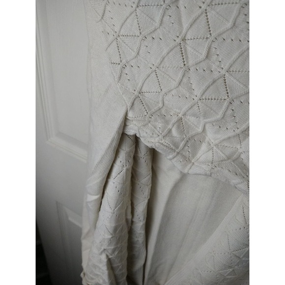 Koret Cream 3/4 Sleeve Geometric Knit Open Cardigan. Size 3X - Picture 5 of 10